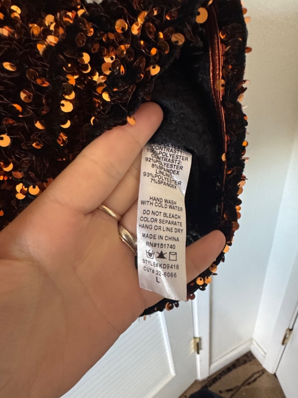 KIMCINE Copper Sequin Party Dress - Picture 3 of 5